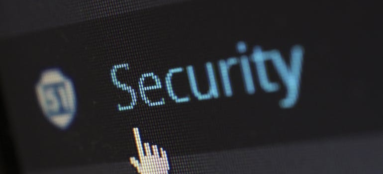 Security icon on a computer screen.
